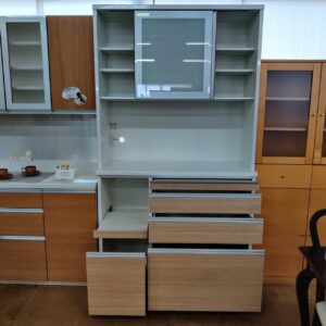 松田家具_2枚スライド扉キッチンボード_1200シナジーDレンジ_151008567002-2