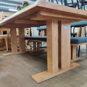 松田家具_背付ベンチダイニング3点セット_白王_152009644002-4