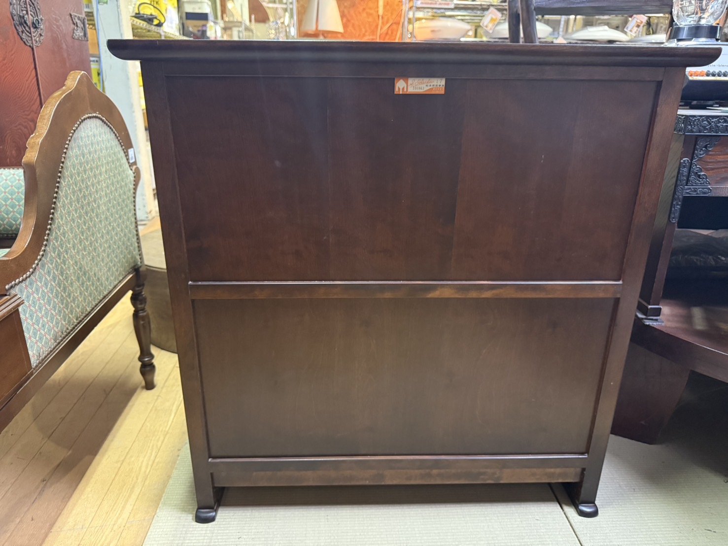 愛品館 市原店】松本民芸家具 A型舞良茶タンス（ミズメザクラ無垢材）