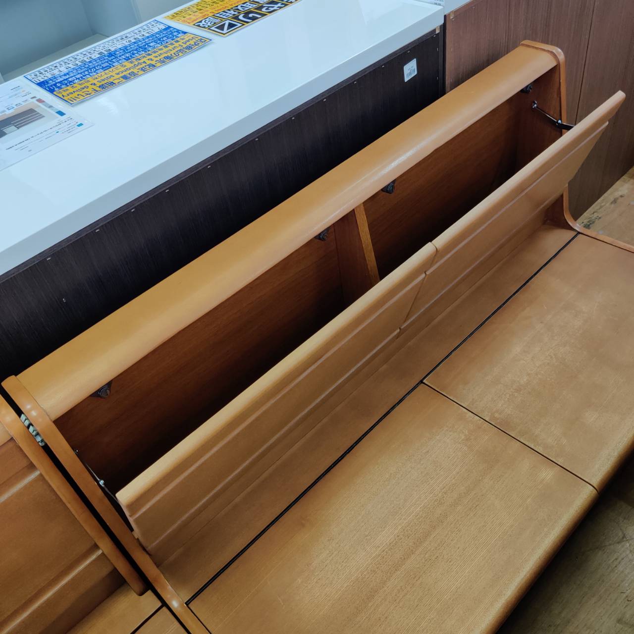 シギヤマ家具工業 木製コーナーベンチダイニング4点セット 収納あり 