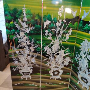 中国屏風-四曲一隻_花鳥蝶螺鈿細工_150052347002-2