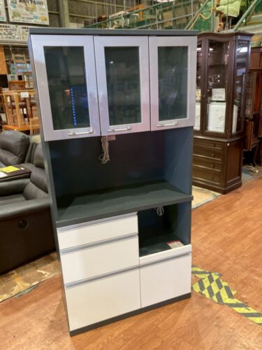 愛品館市原店】河口家具 3枚扉キッチンボード 【管理IKB006966-104】