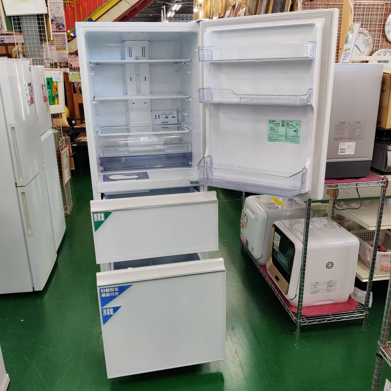 三菱 MITSUBISHI 2020年製 330L 3ドア 冷凍冷蔵庫 MR-CG33EE-W 販売中 