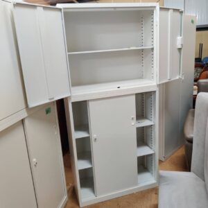 生興_2段収納書庫-鍵付き_ALZ-H32ALZ-S34_160022108002-2