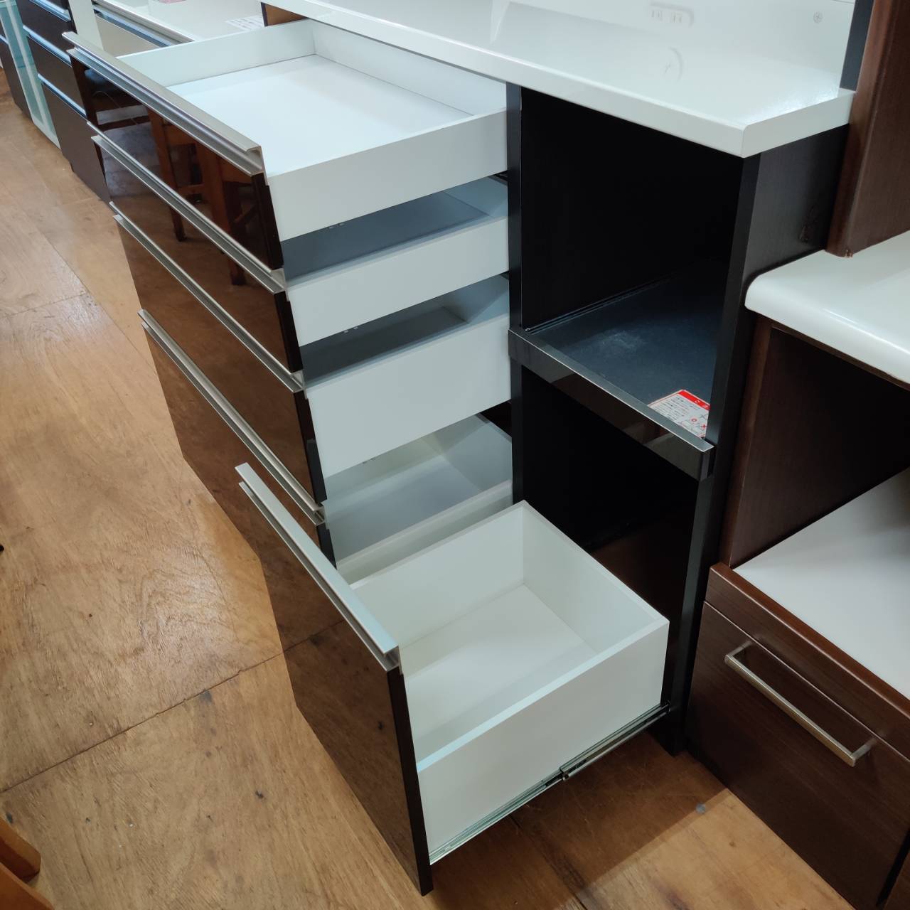 高橋木工所 2枚スライド扉キッチンボード テクト120オープン 幅120cm 