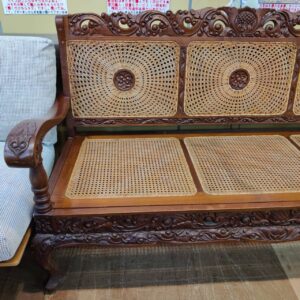 藤編み込み3人掛けソファ_アジアン風-木彫り_156020453002-2