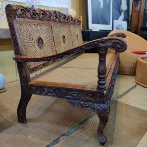 藤編み込み3人掛けソファ_アジアン風-木彫り_156020453002-4