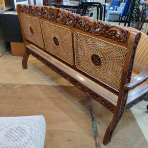 藤編み込み3人掛けソファ_アジアン風-木彫り_156020453002-5