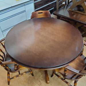 飛騨産業_円卓ダイニング4点セット_穂高_152009986002-2