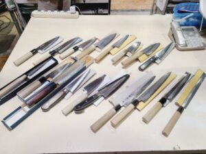 愛品館市原店で買取した出刃包丁各種
