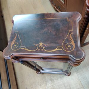 スリムガラスキャビネット-木象嵌細工-引出し付_155052210002-2