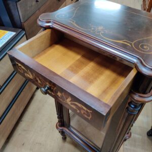 スリムガラスキャビネット-木象嵌細工-引出し付_155052210002-3