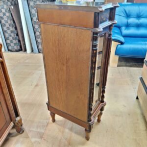 スリムガラスキャビネット-木象嵌細工-引出し付_155052210002-5