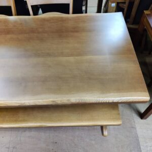 一枚板風ダイニング4点セット-ベンチ＆回転チェア_152010060002-3