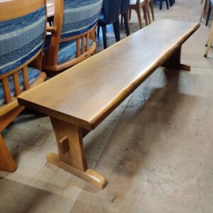 一枚板風ダイニング4点セット-ベンチ＆回転チェア_152010060002-6