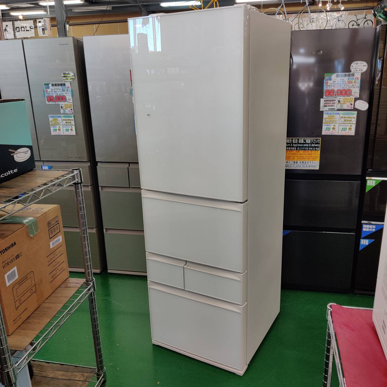 東芝 TOSHIBA 2021年製 411L 5ドア 冷凍冷蔵庫 GR-T41GXK 販売中！ 愛 