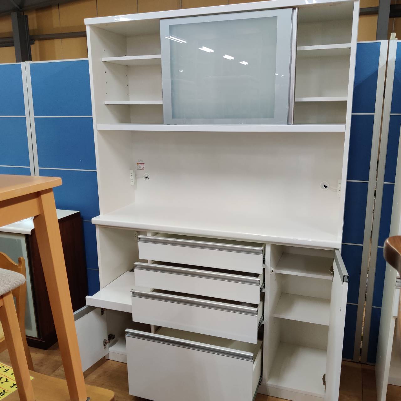 松田家具 2枚スライド扉キッチンボード 1400サマーレンジ 幅140cm 国産 