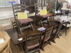 買取実績　カリモク/karimoku ルスティック/RUSTIC　廃盤品　ダイニング９点SET