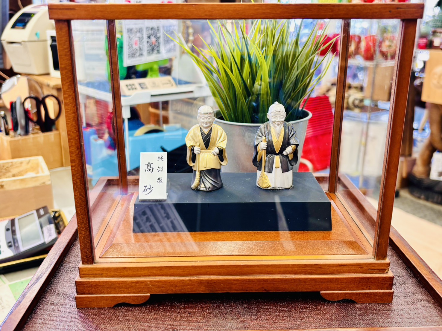 純銀製　高砂　置物