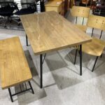 ニトリ｜アウロス｜ベンチダイニング4点セット｜抗菌FPマット付