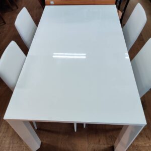 CHERRY-桜屋工業-あずま工芸-ダイニング5点セット-テーブル：DT-15-140-チェア：ルークチェア-TDC-9771WH-リユース-柏-愛品倶楽部