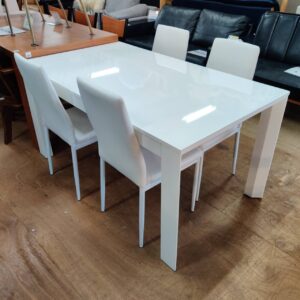 CHERRY-桜屋工業-あずま工芸-ダイニング5点セット-テーブル：DT-15-140-チェア：ルークチェア-TDC-9771WH-リユース-柏-愛品倶楽部