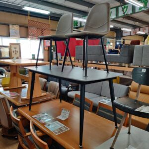 tac-INTERIOR（タックインテリア）-セラミック天板ダイニング3点セット-ネブラスカ-140-テーブル-GRY-YB10-リユース-柏-愛品倶楽部