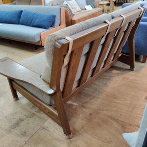 モリタインテリア（葉山ガーデン取扱品）-木製フレーム-アーム付き2人掛けソファ-極しゃもじシリーズ-165-リユース-柏-愛品倶楽部