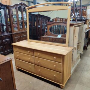 Ethan-Allen（イーセンアーレン）-メープル材-3段6杯チェスト-大型ミラー-アメリカン-ディメンションズ（American-Dimensions）-リユース-柏-愛品倶楽部