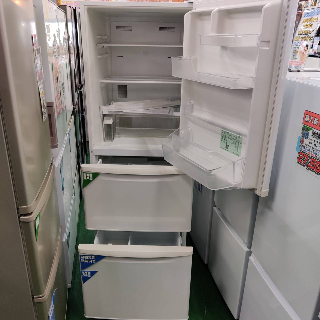 Panasonic 335L 19年製 冷蔵庫 NR-C340C 野菜室真ん中 エコナビ搭載 が 