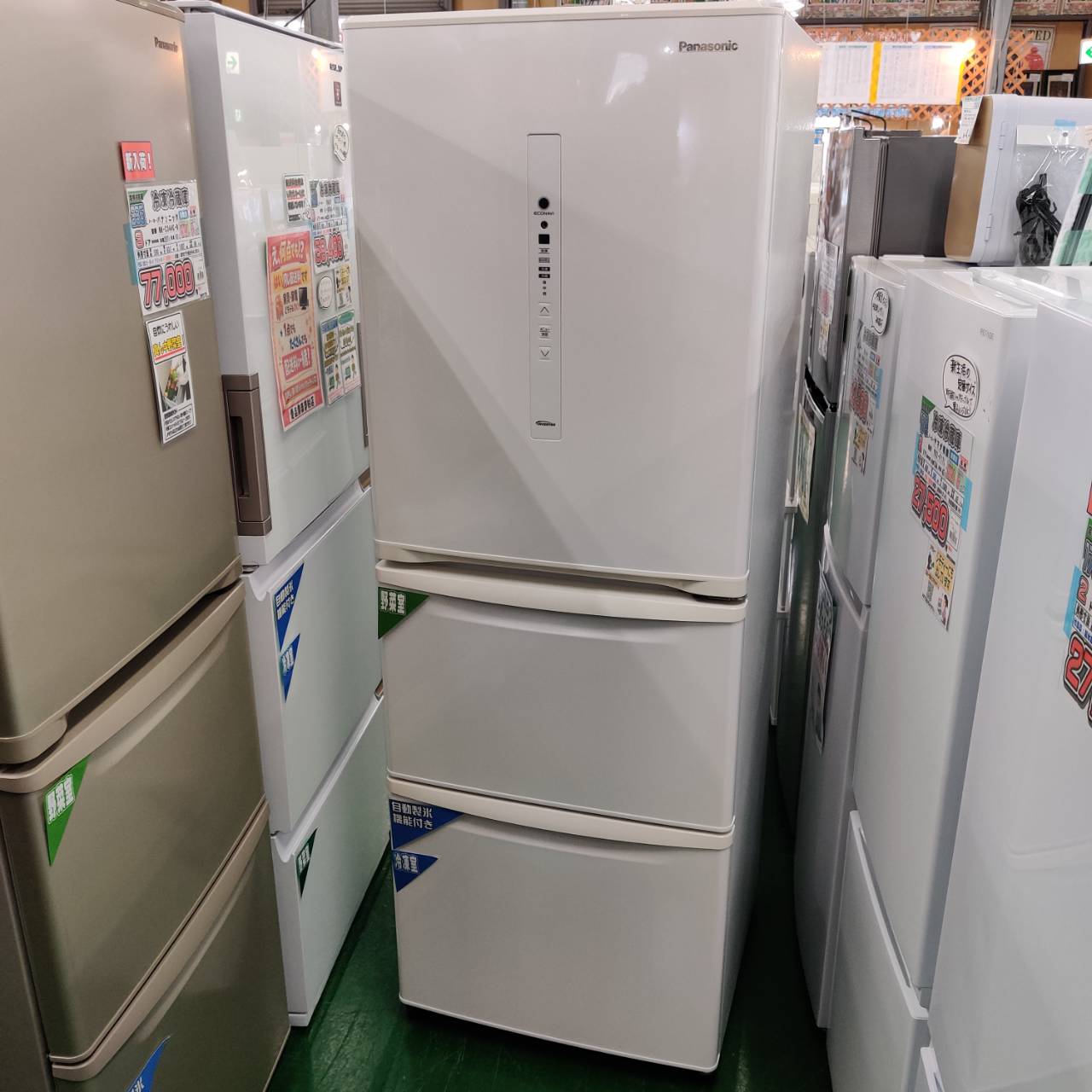 Panasonic 335L 19年製 冷蔵庫 NR-C340C 野菜室真ん中 エコナビ搭載 が 