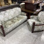 美品｜karimoku｜カリモク家具｜金華山織｜3人掛｜1人掛｜ソファセット｜コサージュ グリーン