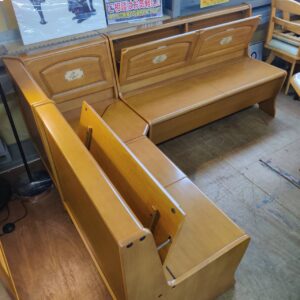 シギヤマ家具工業-コーナーダイニング4点セット-木製収納付コーナーベンチダイニング4点セット-リユース-柏-愛品倶楽部