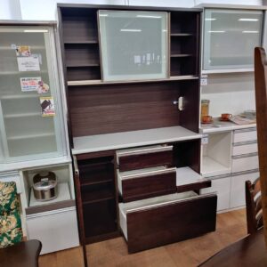 ニトリ-2枚スライド扉キッチンボード-アルミナ2-120KB-DBR-リユース-柏-愛品倶楽部