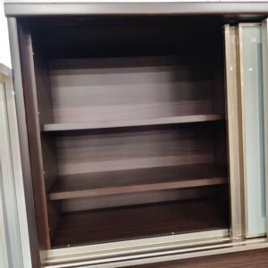 ニトリ-2枚スライド扉キッチンボード-アルミナ2-120KB-DBR-リユース-柏-愛品倶楽部