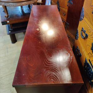 岩谷堂箪笥-茶箪笥-横長水屋箪笥-鋳物南部鉄器金具-拭漆-通常色-リユース-柏-愛品倶楽部