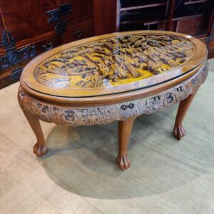 中国彫刻テーブル-7点セット-リユース-柏-愛品倶楽部