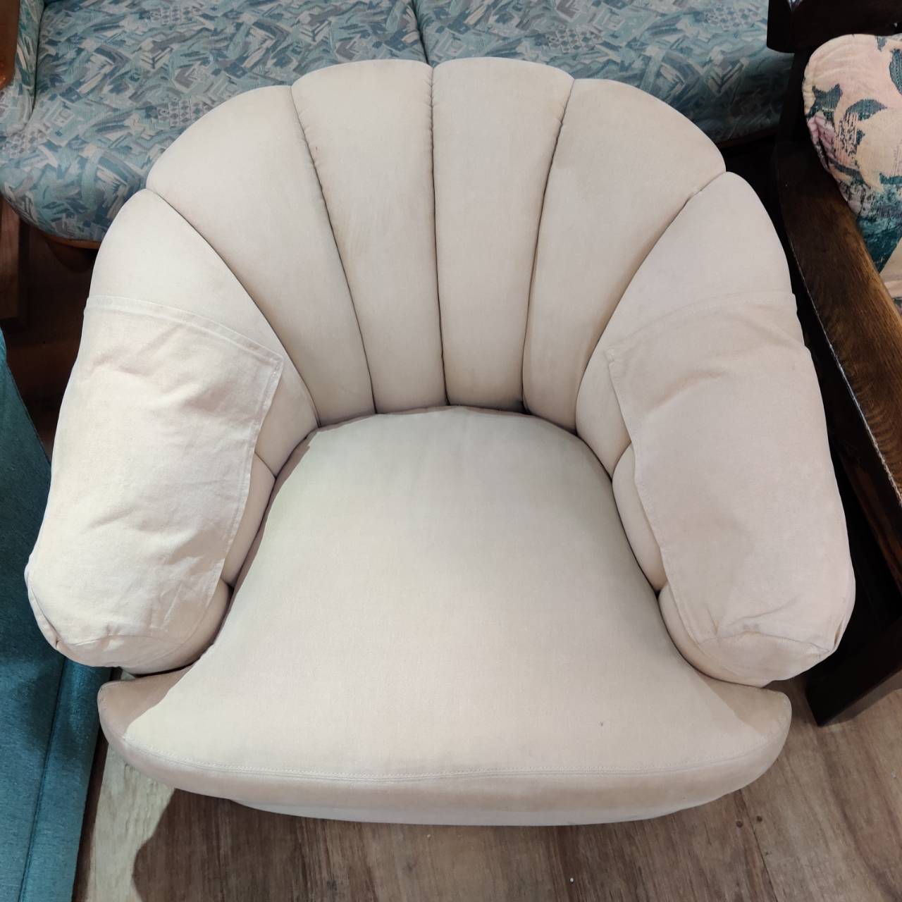 ETHAN ALLEN(イーセンアーレン) ファブリック回転式シェルバックチェア 