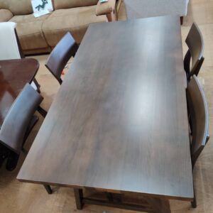 ニトリ（NITORI）-ダイニング5点セット-Nコレクション（テーブル：T-06A-150-MBR-チェア：C-49-MBR-AQ-BR）-リユース-柏-愛品倶楽部