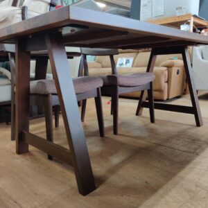 ニトリ（NITORI）-ダイニング5点セット-Nコレクション（テーブル：T-06A-150-MBR-チェア：C-49-MBR-AQ-BR）-リユース-柏-愛品倶楽部