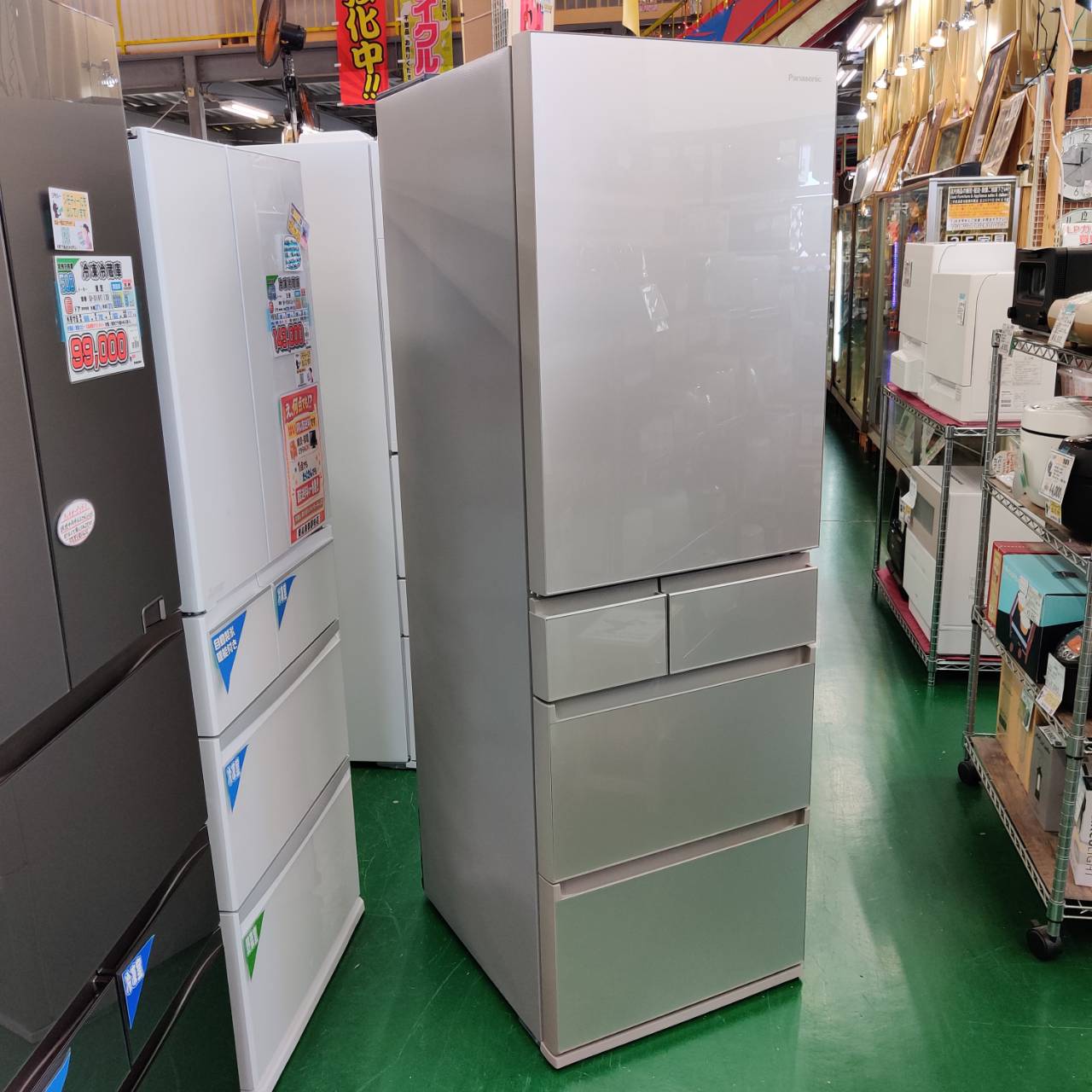 Panasonic 450L 22年製 5ドア冷凍冷蔵庫 NR-E458PX が入荷！｜微凍結 