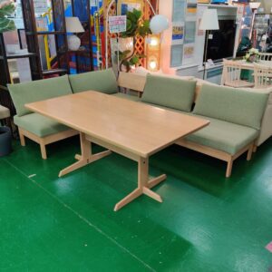 園田産業-ソファーベンチダイニング3点セット-木の音色-リユース-柏-愛品倶楽部
