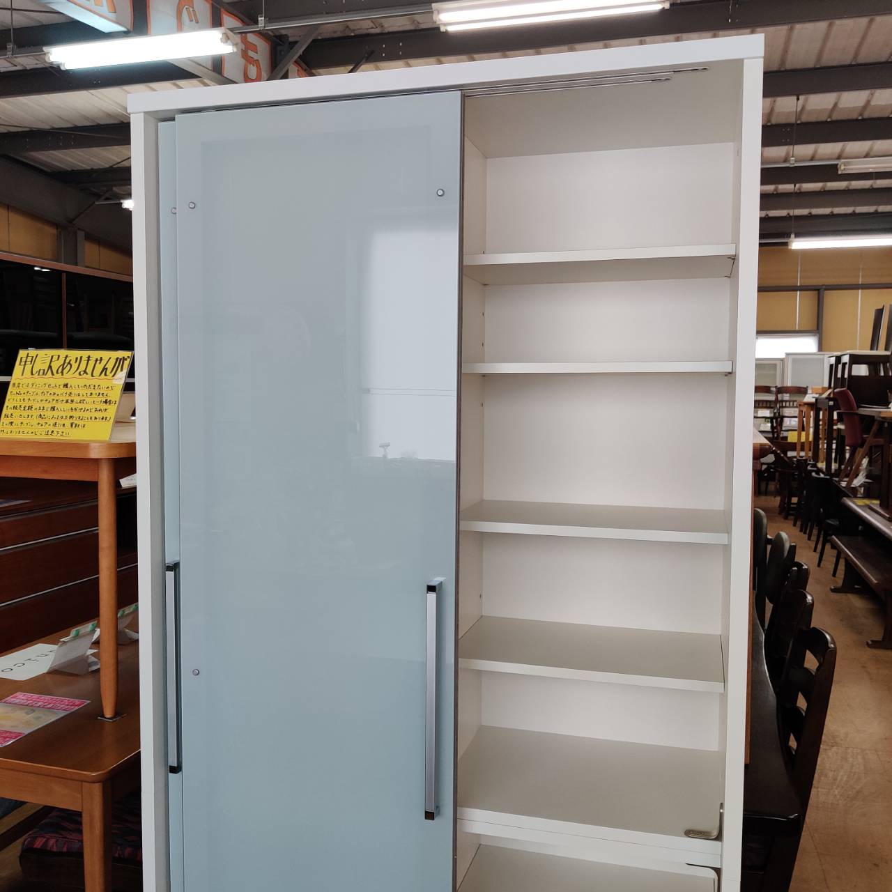 松田家具 ダイニングボード バニラ が入荷！｜幅100cm・ガラス引戸・大 