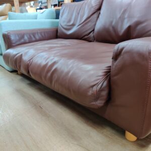 無印良品-MUJI-2人掛け本革ソファ-リユース-柏-愛品倶楽部