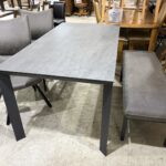 筑波産商｜ポアレ｜回転チェア｜セラミック天板｜ベンチダイニング4点セット 買取致しました
