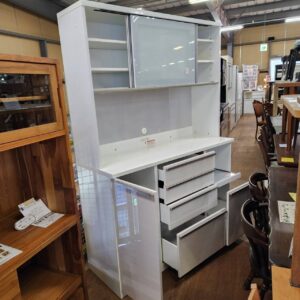 高橋木工所-2枚スライド扉キッチンボード-シェモア140オープン-リユース-柏-愛品倶楽部