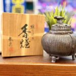 高岡銅器 泰山作 香炉｜蝋型鋳型 「編み篭に雀」置物 買取致しました｜リサイクルショップ愛品館千葉店